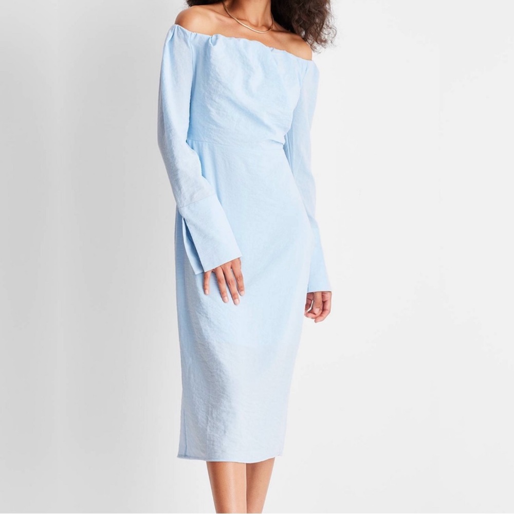 NWT Future Collective w Reese Blutstein Off The Shoulder Long Sleeve Midi Dress